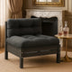 Outdoor Modular Middle Sofa Chair | Gray Pine Wood | Tufted 25"