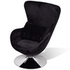Retro Modern Swivel Armchair | Black | Silver Swivel Base