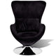 Retro Modern Swivel Armchair | Black | Silver Swivel Base