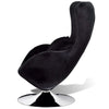 Retro Modern Swivel Armchair | Black | Silver Swivel Base
