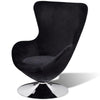 Retro Modern Swivel Armchair | Black | Silver Swivel Base
