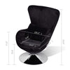 Retro Modern Swivel Armchair | Black | Silver Swivel Base