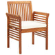 Outdoor Dining Chair | Brown Solid Acacia Wood | Cream Fabric Cushion