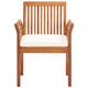 Outdoor Dining Chair | Brown Solid Acacia Wood | Cream Fabric Cushion