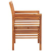 Outdoor Dining Chair | Brown Solid Acacia Wood | Cream Fabric Cushion