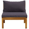 Aimee Outdoor Armless Modular Chair | Dark Gray | Brown 27"