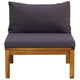 Aimee Outdoor Armless Modular Chair | Dark Gray | Brown 27"