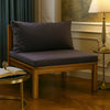 Aimee Outdoor Armless Modular Chair | Dark Gray | Brown 27"