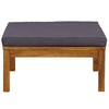 Aimee Outdoor Modular Ottoman | Dark Gray | Brown Acacia Wood 26"
