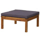 Aimee Outdoor Modular Ottoman | Dark Gray | Brown Acacia Wood 26"