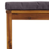 Aimee Outdoor Modular Ottoman | Dark Gray | Brown Acacia Wood 26"