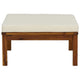 Aimee Outdoor Modular Ottoman | Cream | Brown Acacia Wood 26"