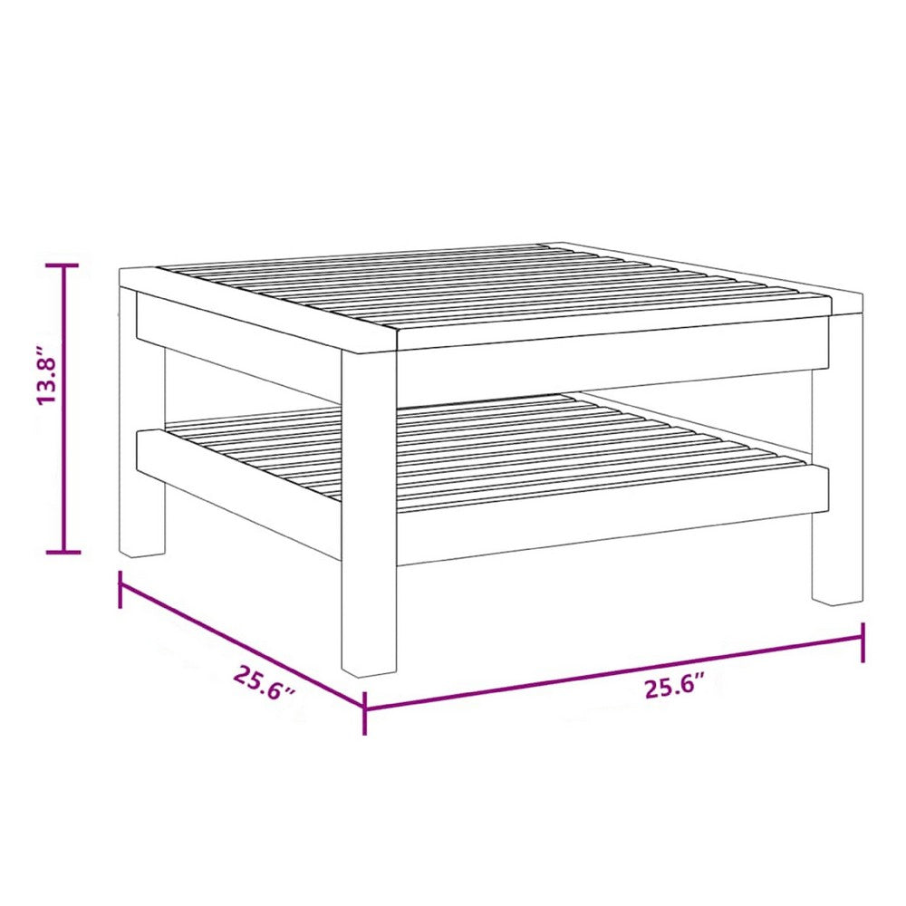Aimee Outdoor Coffee Table | BrownÂ Solid Acacia Wood | 26"
