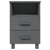 Xorro Bedside Nightstand Set of 2 | 2 Drawers | Dark Gray Solid Pine Wood