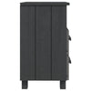 Xorro Bedside Nightstand Set of 2 | 2 Drawers | Dark Gray Solid Pine Wood
