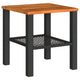Reggy Outdoor Square Table | 16" Brown Top | Faux Rattan | Black Metal