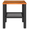 Reggy Outdoor Square Table | 16" Brown Top | Faux Rattan | Black Metal