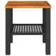 Reggy Outdoor Square Table | 16" Brown Top | Faux Rattan | Black Metal