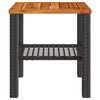 Reggy Outdoor Square Table | 16" Brown Top | Faux Rattan | Black Metal