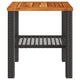 Reggy Outdoor Square Table | 16" Brown Top | Faux Rattan | Black Metal