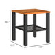 Reggy Outdoor Square Table | 16" Brown Top | Faux Rattan | Black Metal