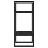 Tusha Wall Bookcase w 2 Open Shelves | Black Wood | Black Metal