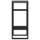 Tusha Wall Bookcase w 2 Open Shelves | Black Wood | Black Metal