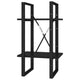 Tusha Wall Bookcase w 2 Open Shelves | Black Wood | Black Metal