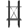 Tusha Wall Bookcase w 2 Open Shelves | Gray Wood | Black Metal