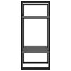 Tusha Wall Bookcase w 2 Open Shelves | Gray Wood | Black Metal