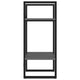 Tusha Wall Bookcase w 2 Open Shelves | Gray Wood | Black Metal