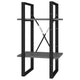 Tusha Wall Bookcase w 2 Open Shelves | Gray Wood | Black Metal