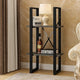 Tusha Wall Bookcase w 2 Open Shelves | Gray Wood | Black Metal