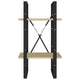 Tusha Wall Bookcase w 2 Open Shelves | Beige Wood | Black Metal