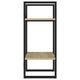 Tusha Wall Bookcase w 2 Open Shelves | Beige Wood | Black Metal