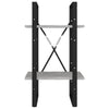 Tusha Wall Bookcase | 2 Shelves | Concrete Gray Wood | Black Metal