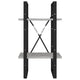 Tusha Wall Bookcase | 2 Shelves | Concrete Gray Wood | Black Metal
