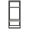 Tusha Wall Bookcase | 2 Shelves | Concrete Gray Wood | Black Metal