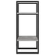 Tusha Wall Bookcase | 2 Shelves | Concrete Gray Wood | Black Metal