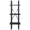 Nanie Wall Bookcase w 3 Open Shelves | Gray Wood | Black Metal