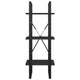Nanie Wall Bookcase w 3 Open Shelves | Gray Wood | Black Metal