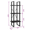 Nanie Wall Bookcase w 3 Open Shelves | Gray Wood | Black Metal