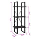 Nanie Wall Bookcase w 3 Open Shelves | Gray Wood | Black Metal