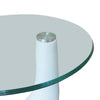 Ennie Coffee Table Set of 2 | White Fiberglass & Tempered Glass | 22"