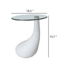 Ennie Coffee Table Set of 2 | White Fiberglass & Tempered Glass | 22"