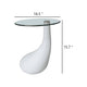 Ennie Coffee Table Set of 2 | White Fiberglass & Tempered Glass | 22"