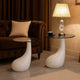 Ennie Coffee Table Set of 2 | White Fiberglass & Tempered Glass | 22"