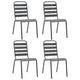 Dandy Outdoor Chair Set of 4 | Slatted Design | Dark Gray E-Coated Steel