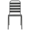 Dandy Outdoor Chair Set of 4 | Slatted Design | Dark Gray E-Coated Steel