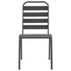 Dandy Outdoor Chair Set of 4 | Slatted Design | Dark Gray E-Coated Steel